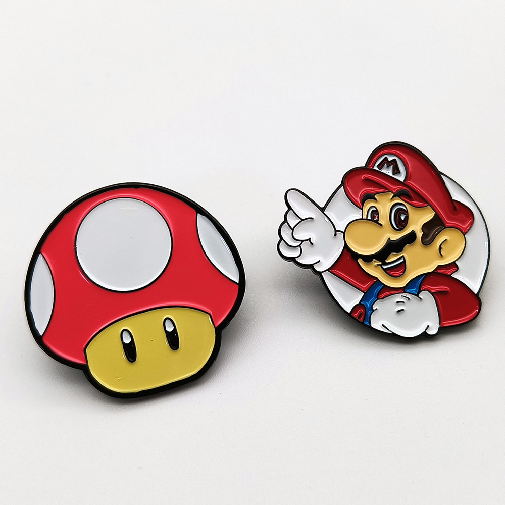 Etiquetas de insignias de solapa Súper Mario Mario Cartoon Pin de anime Mario Bros Pins Super Mario Metal Pin para recuerdo