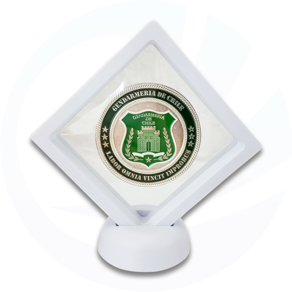 Moneda de desafío de plata militar personalizado para el soporte de exhibición de plástico coleccionable