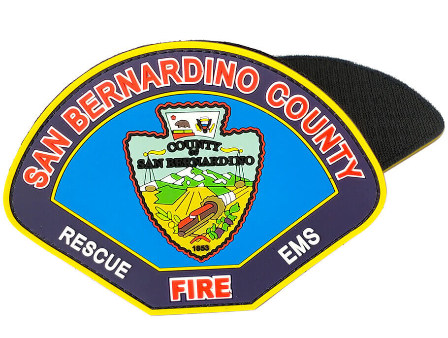 Promoción Barato Customan Fireman Uniforme EMS Rescate Fire Rescue PVC Patches de goma