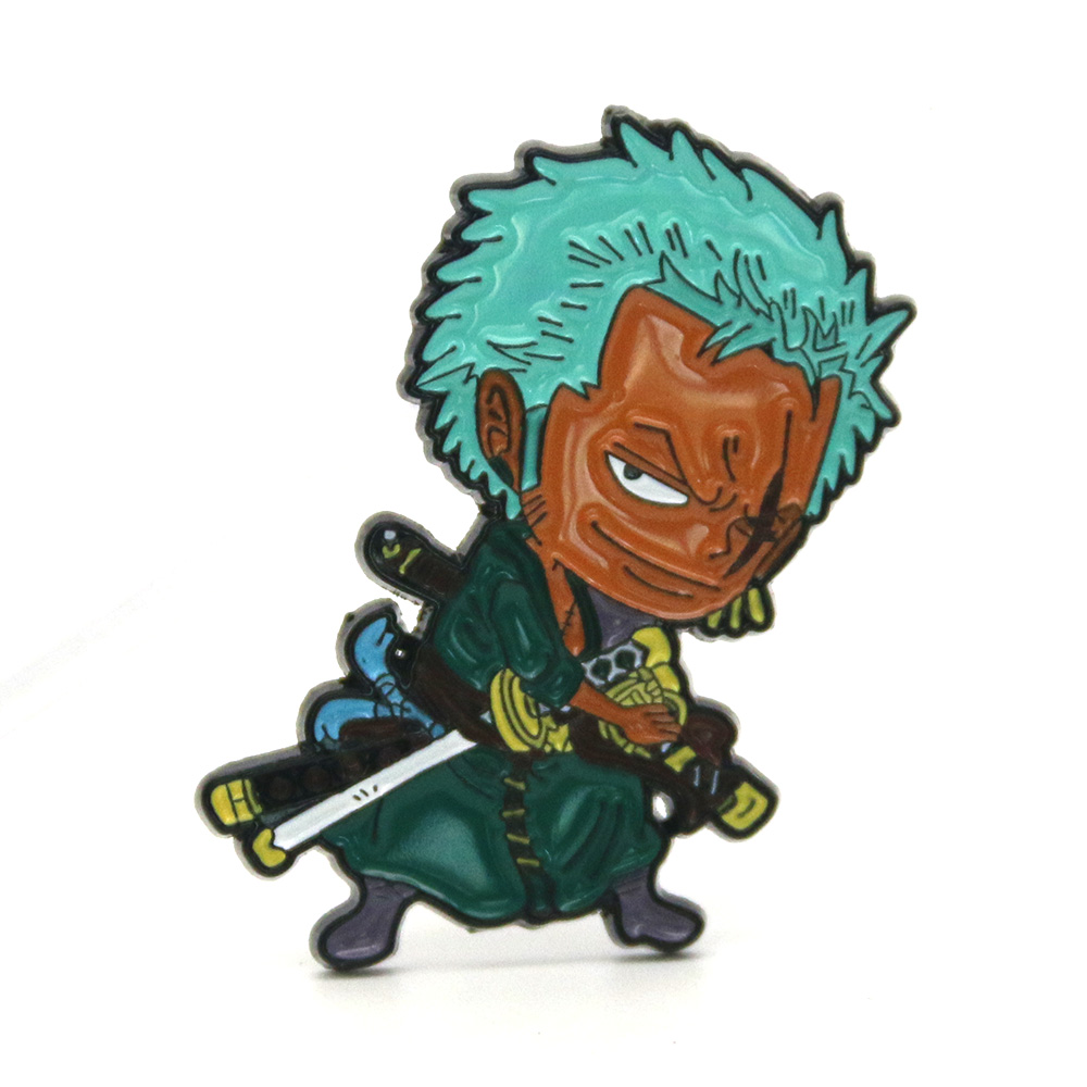 Venta caliente Personaje de dibujos animados japoneses One Piece Luffy Zoro Anime Pin Broche