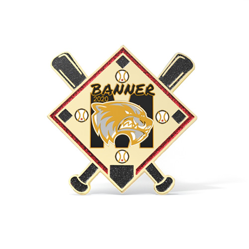 Número de uniforme de club de béisbol estadounidense personalizado Pin de la solapa de metal de metal de metal.