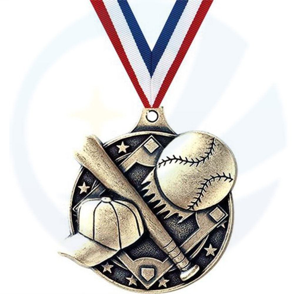 Medalla de béisbol deportivo de metal de logotipo personalizado