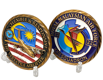 Moda de desafío de recuerdo de la Marina Real Real Malasia Mayorista con caja acrílica